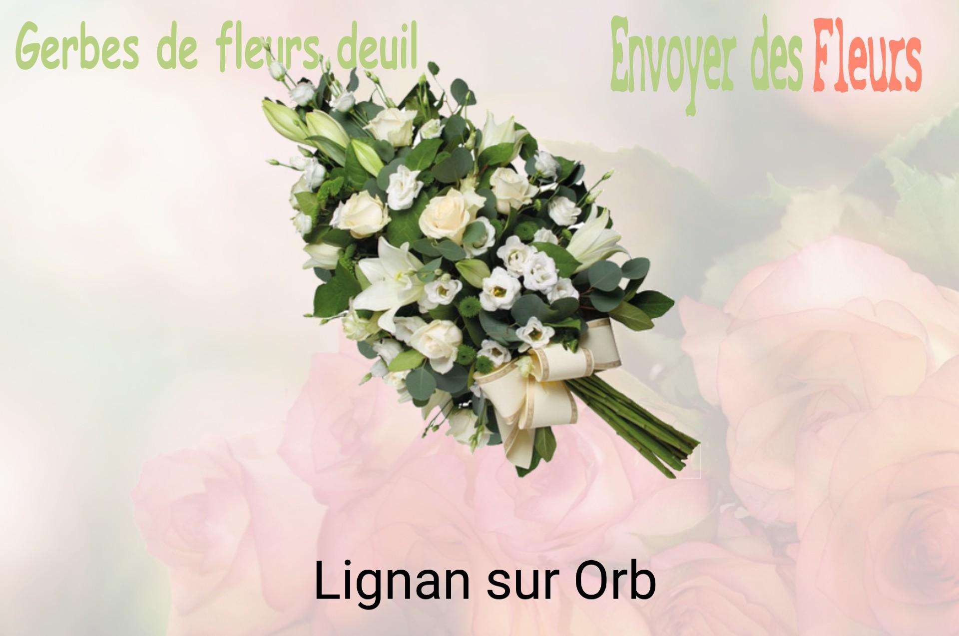 Gerbe de fleurs de deuil livrée à Lignan-sur-Orb